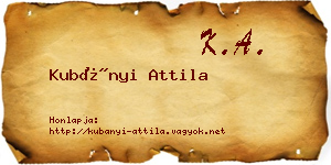 Kubányi Attila névjegykártya